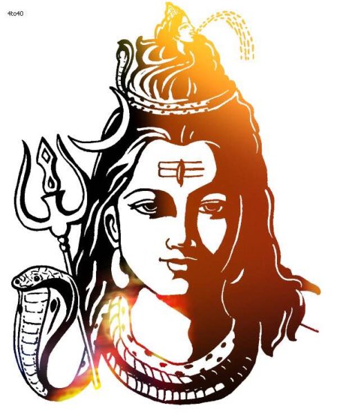 Знак Шивы на тёмном фоне