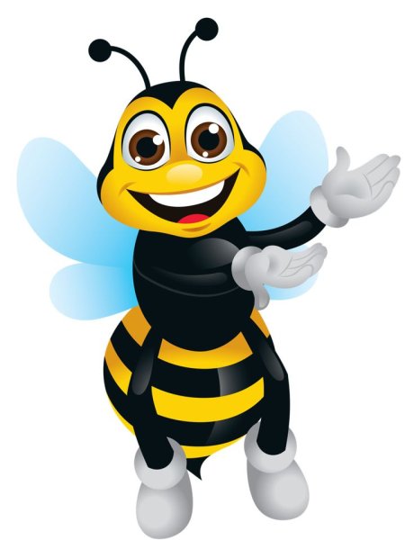 Пчелка на белом фоне