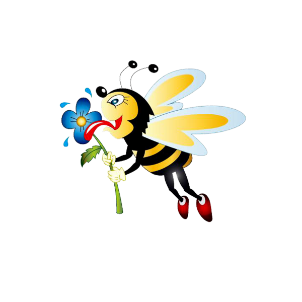 Пчелка для детей на прозрачном фоне