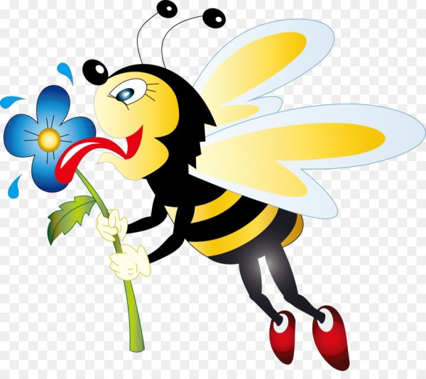 Пчелка с цветами