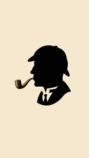 Силуэт Шерлока Холмса с трубкой