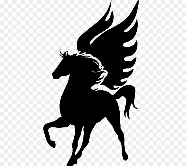 Силуэт единорога с крыльями