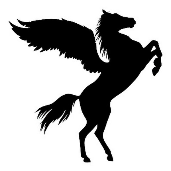 Силуэт единорога с крыльями