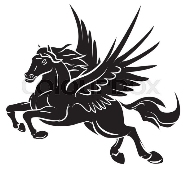 Лошадь с крыльями вектор