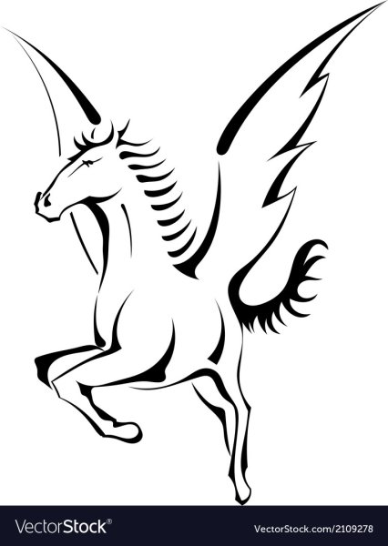 Крылья единорога трафарет