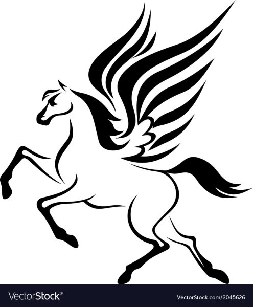 Лошадь с крыльями вектор