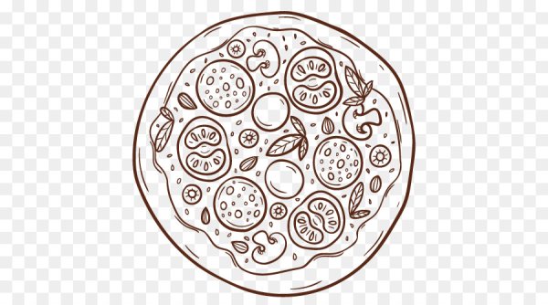 Пицца вектор чб