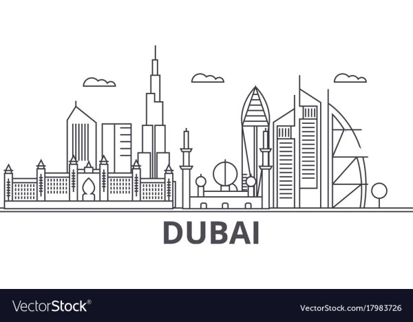 Дубай в графике контур