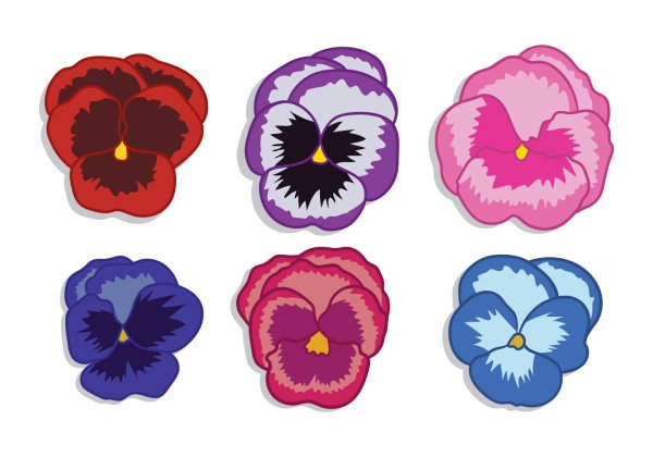 Стилизованные Анютины глазки