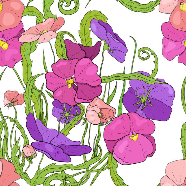 Узор из фиалок