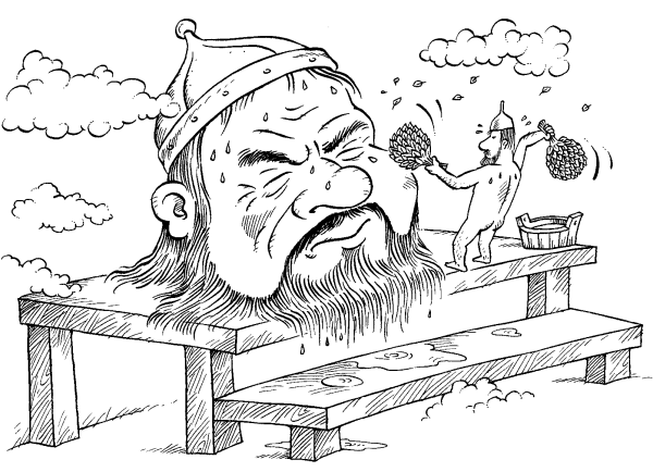 Банька карикатура