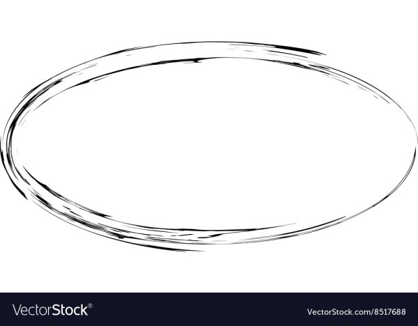 Овал черный контур