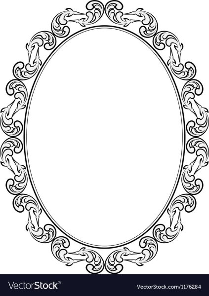 Трафарет овал в овале