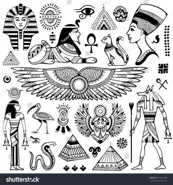 Египетские письмена векторы