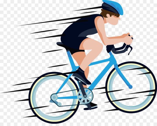 Велосипедист на прозрачном фоне