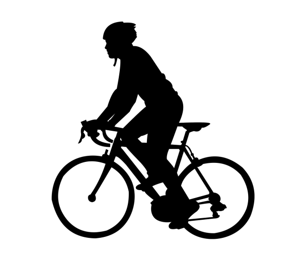 Силуэт велосипедиста горный