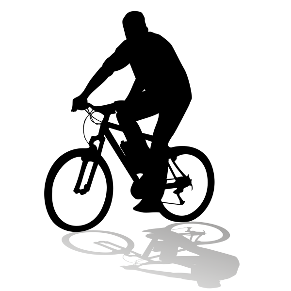 Силуэт велосипедиста горный