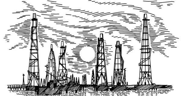 Нефтяная вышка вектор