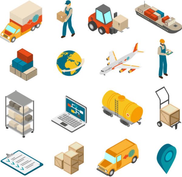 Иконки логистика вектор