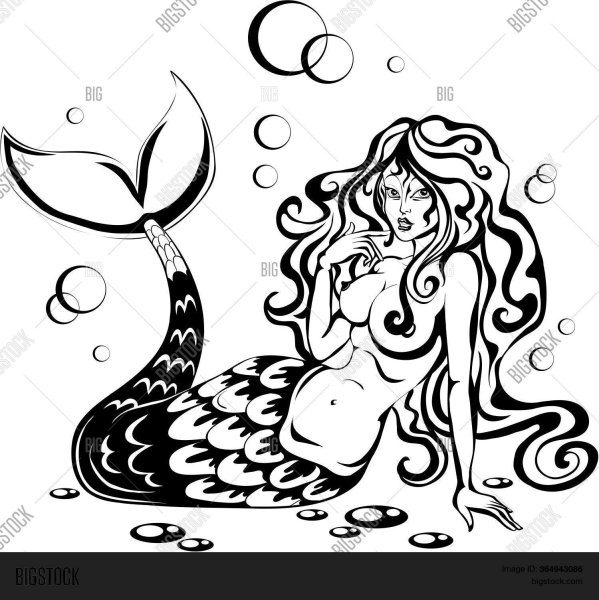 Русалка для выжигания