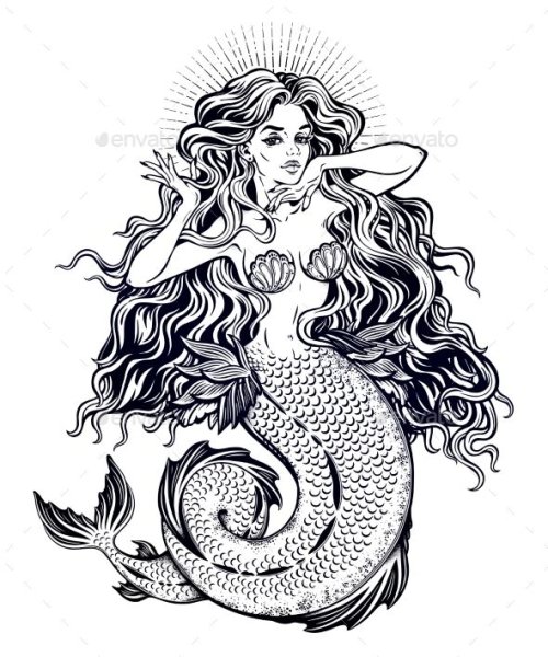 Волосы русалки вектор
