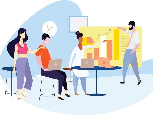 Работники Flat иллюстрация