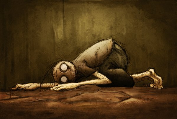 Рисунки страшные лёгкие