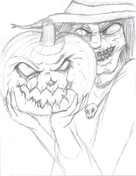 Рисунки на Хэллоуин карандашом