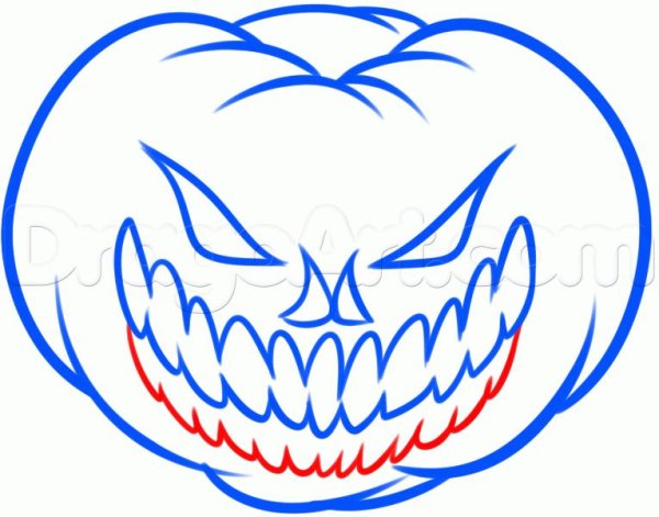 Рисунки на Хэллоуин поэтапно страшные