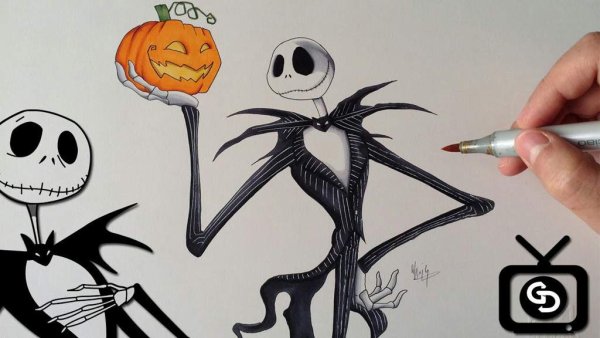 Джек Скеллингтон рисунок легкий