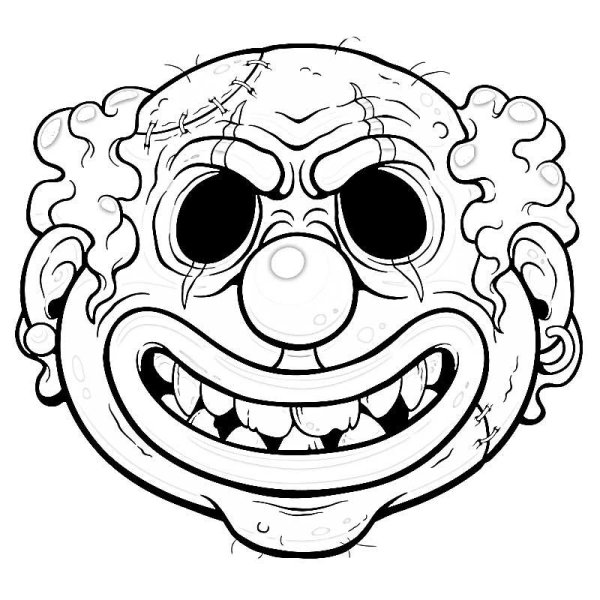 Клоун трашныйразукрашка