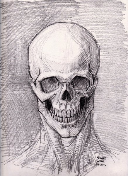 Череп рисунок карандашом
