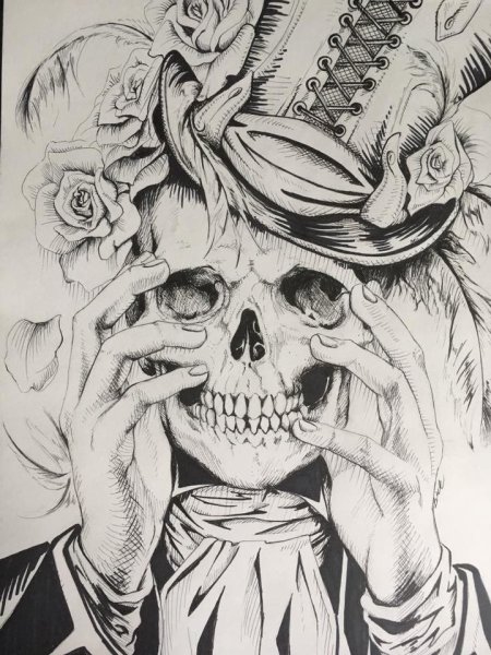 Страшные черепа карандашом