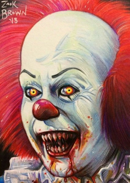 Клоун мультяшный страшный