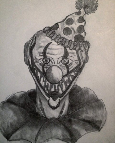 Страшный клоун карандашом