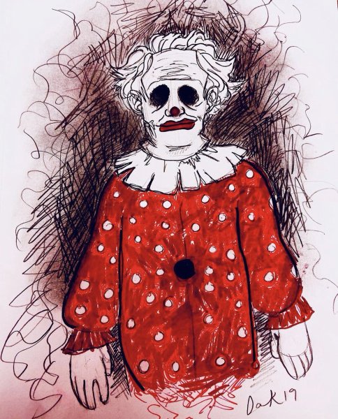 Страшный клоун без фона