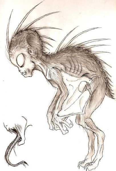 Мифические существа карандашом страшные