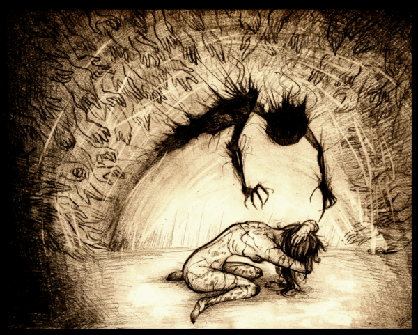 Ужасный монстр рисунок