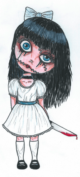 Страшная мультяшная девочка