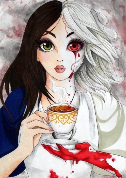 Злая девушка арт