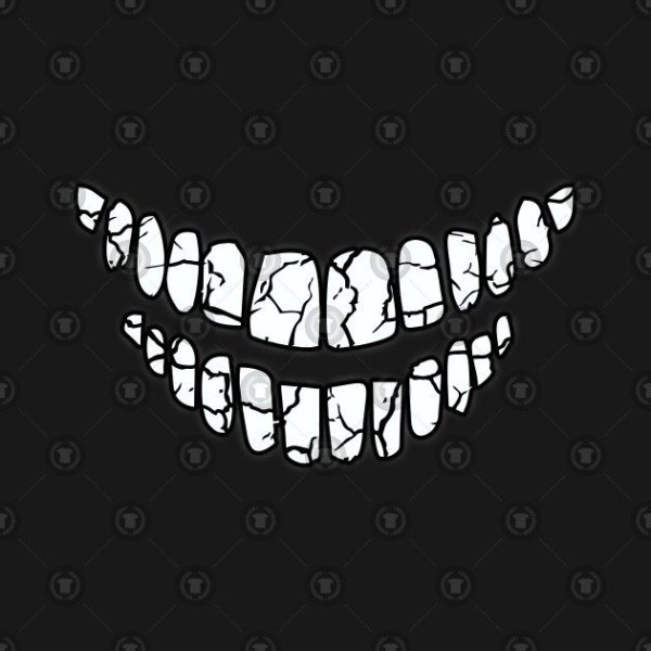 Пасть с зубами на темном фоне