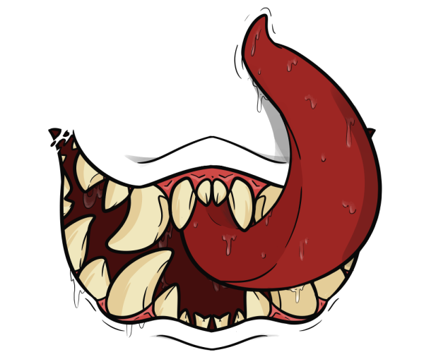 Злая улыбка на белом фоне