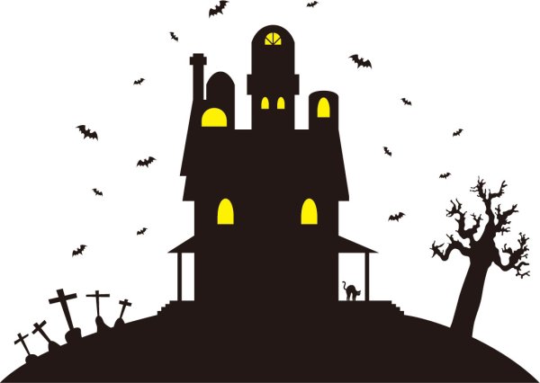 Силуэт замка на Хэллоуин