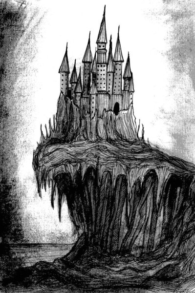 Эскиз замка в готическом стиле