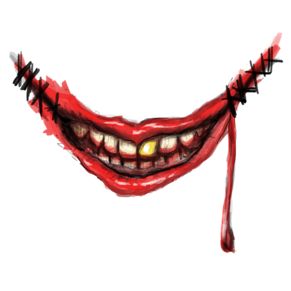 Страшные зубы на прозрачном фоне