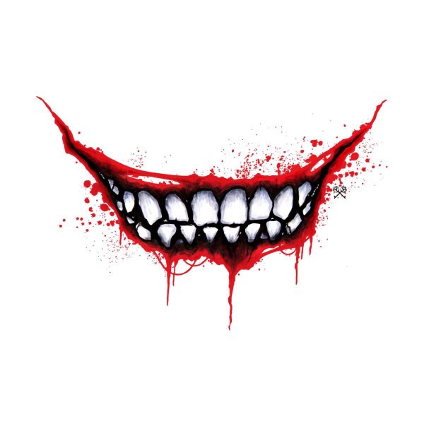 Улыбающийся рот с клыками