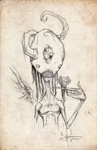 Рисунки страшные лёгкие