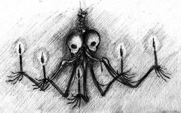 Рисунки страшные лёгкие