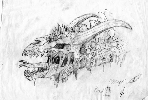 Скелет дракона эскиз