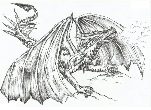 Раскраски страшных драконов